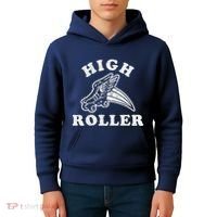 High Roller Funny Roller Skating Meme Kids Hoodie thumb 4