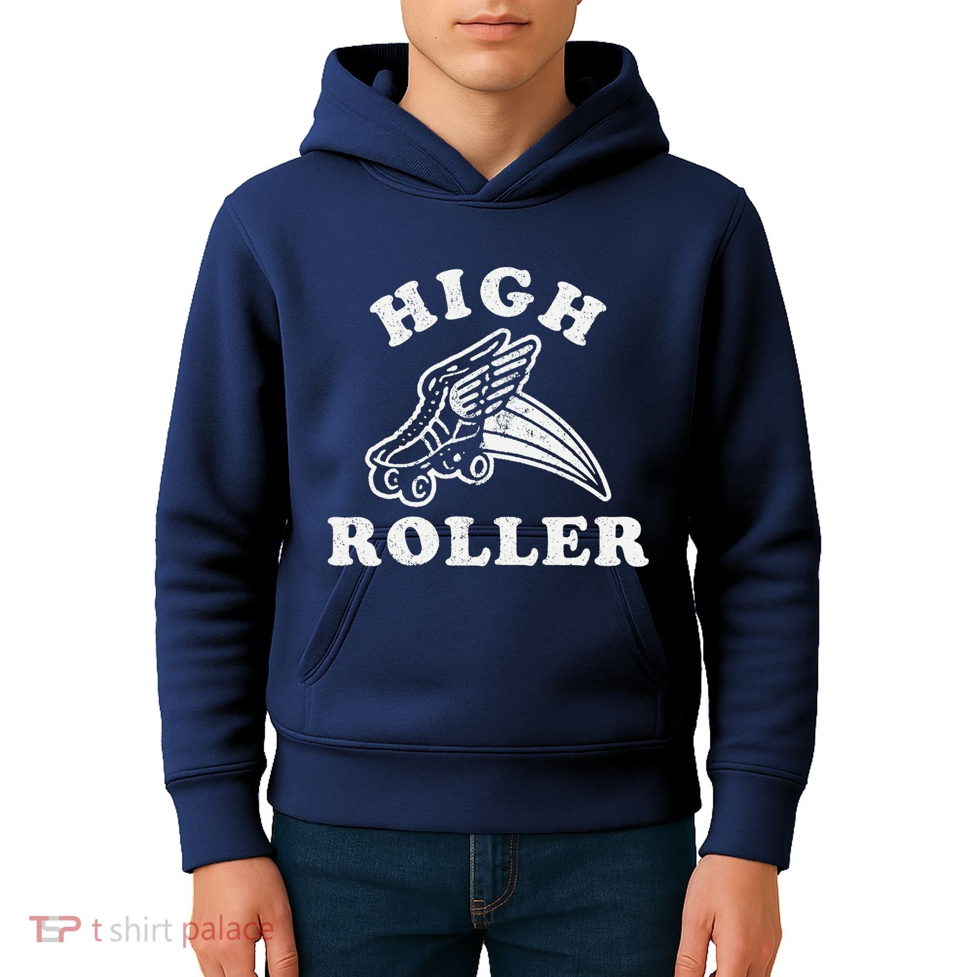 High Roller Funny Roller Skating Meme Kids Hoodie