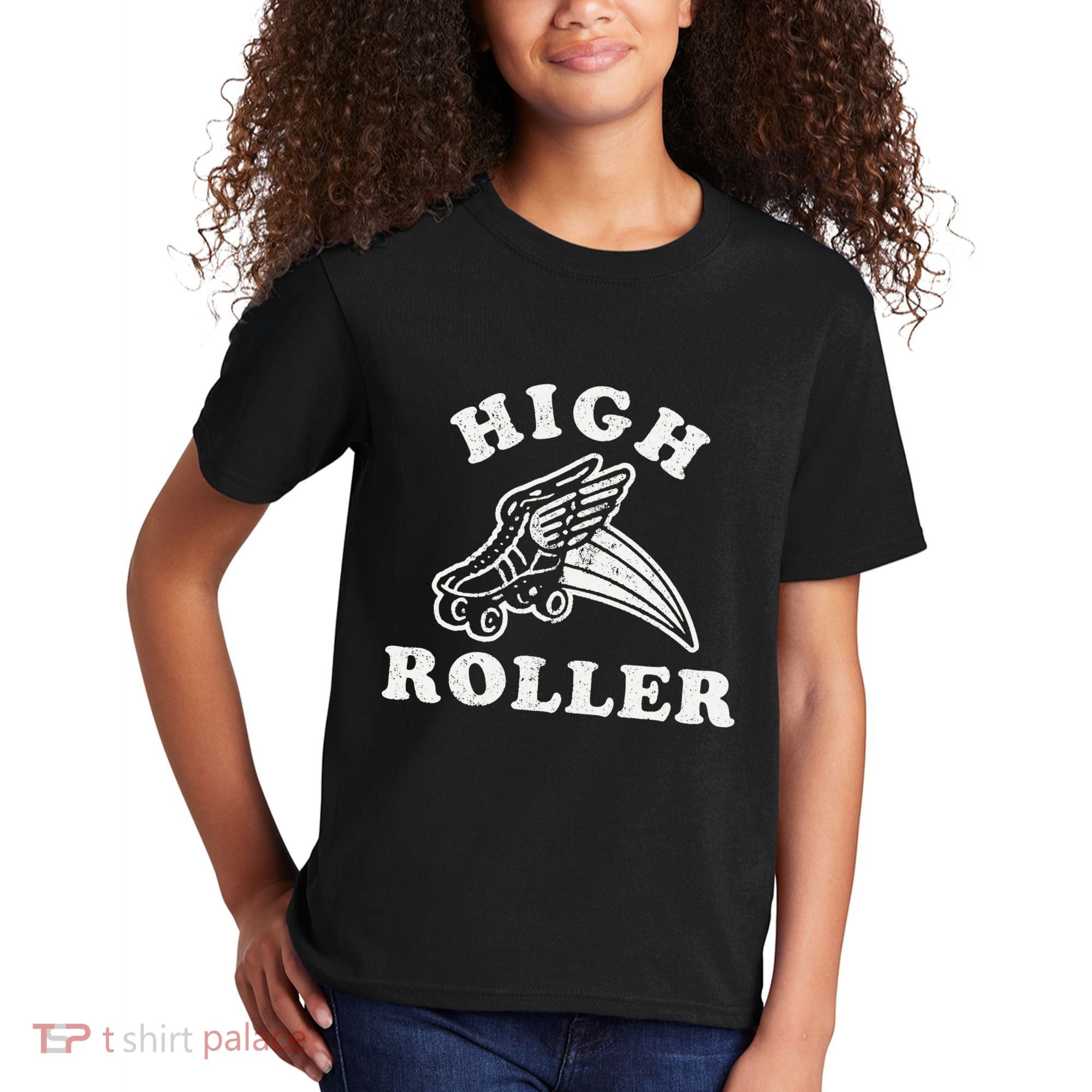 High Roller Funny Roller Skating Meme Kids T-Shirt