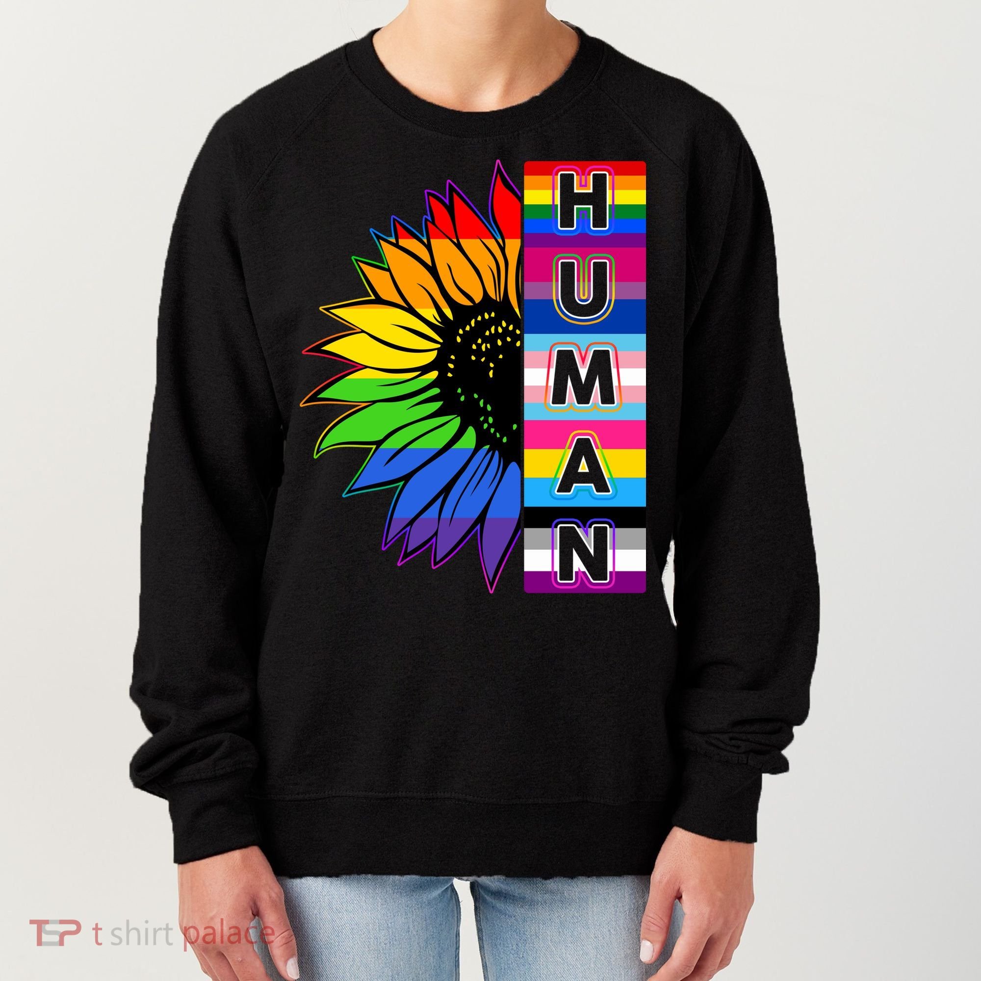 Human Rainbow Flower LGBT Pride Women's Sweatshirt
