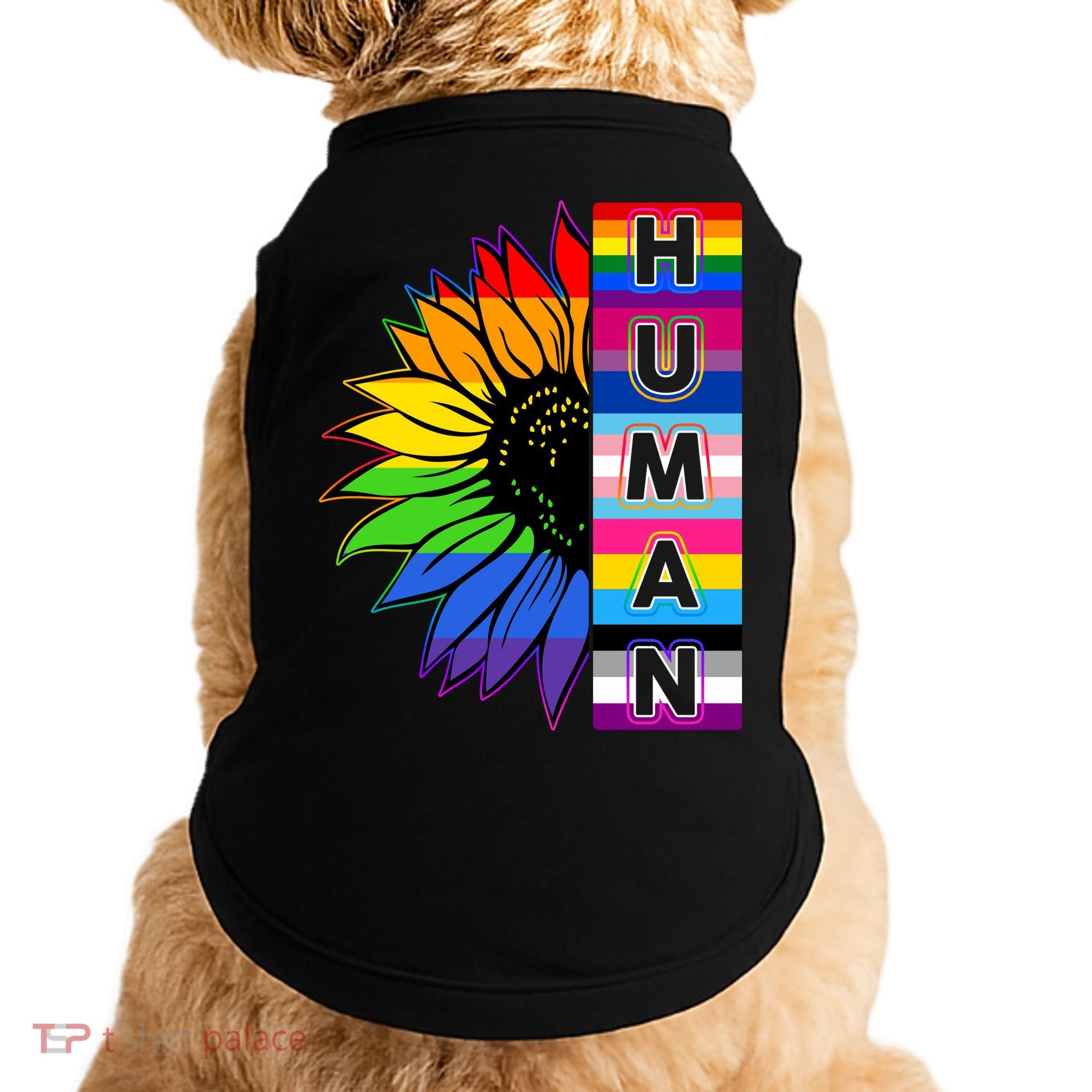 Human Rainbow Flower LGBT Pride Doggie Tank