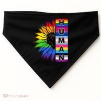 Human Rainbow Flower LGBT Pride USA-Made Doggie Bandana thumb 0