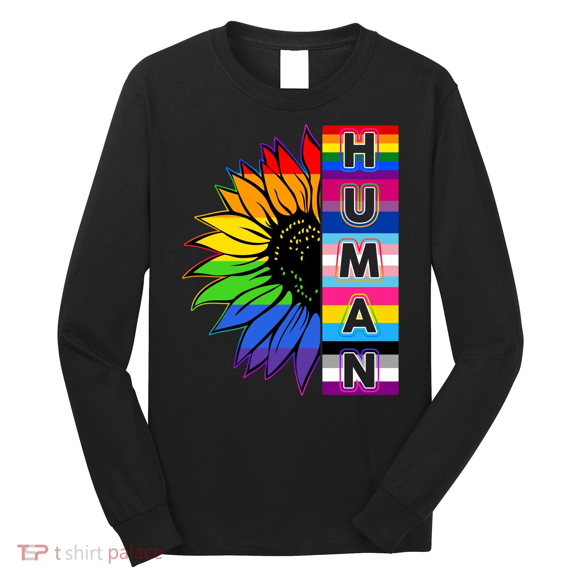 Human Rainbow Flower LGBT Pride Long Sleeve Shirt