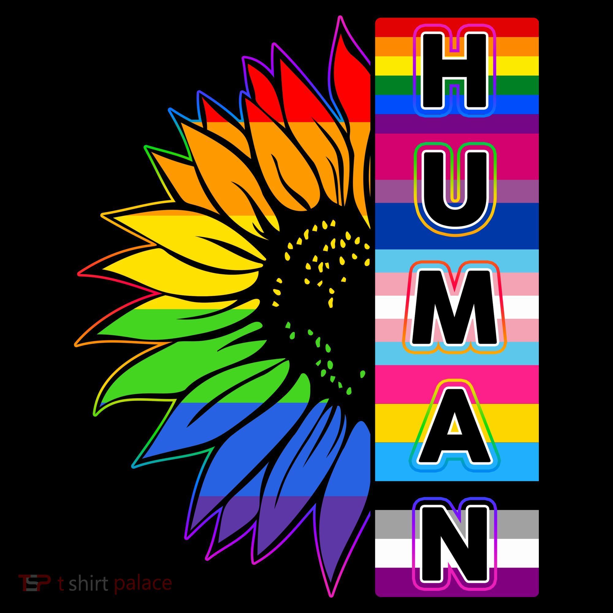 Human Rainbow Flower LGBT Pride Long Sleeve Shirt