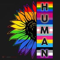 Human Rainbow Flower LGBT Pride Button thumb 1