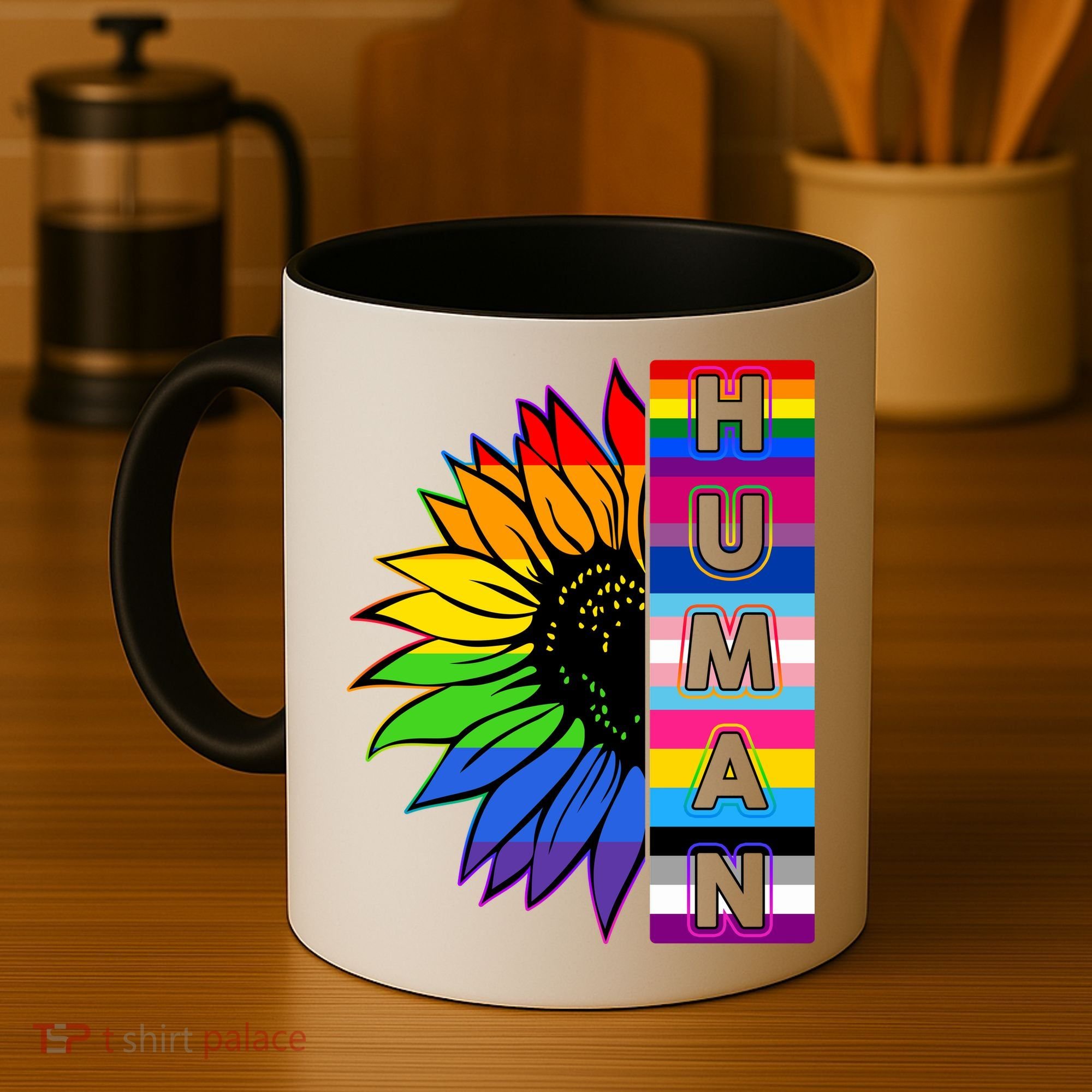 Human Rainbow Flower LGBT Pride Coffee Mug