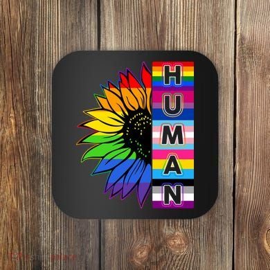 Human Rainbow Flower LGBT Pride Coaster