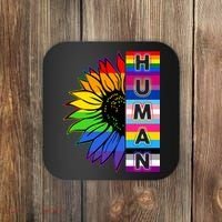 Human Rainbow Flower LGBT Pride Coaster thumb 0
