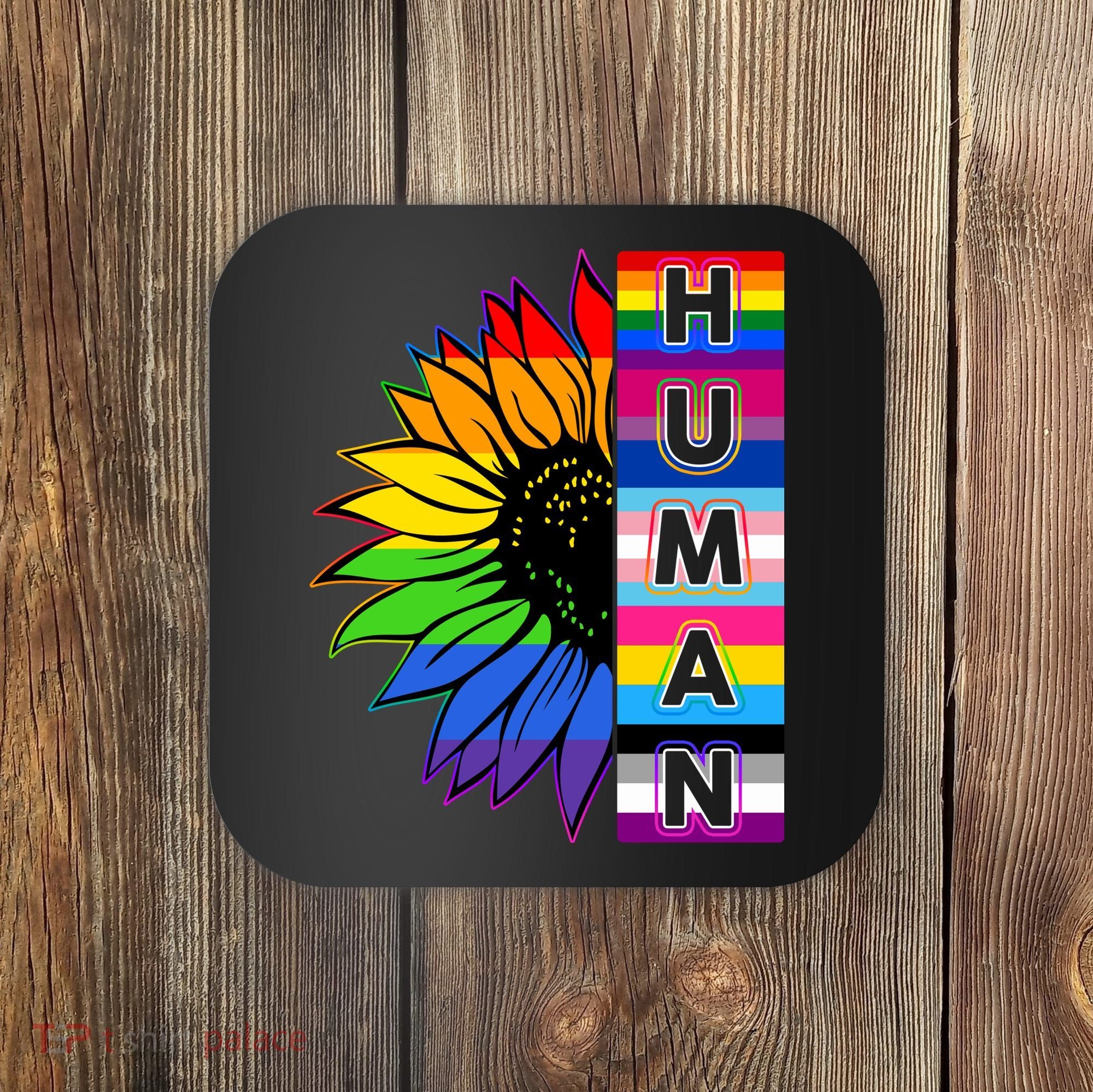 Human Rainbow Flower LGBT Pride Coaster