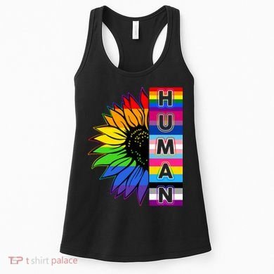 Human Rainbow Flower LGBT Pride Women's Tank Top