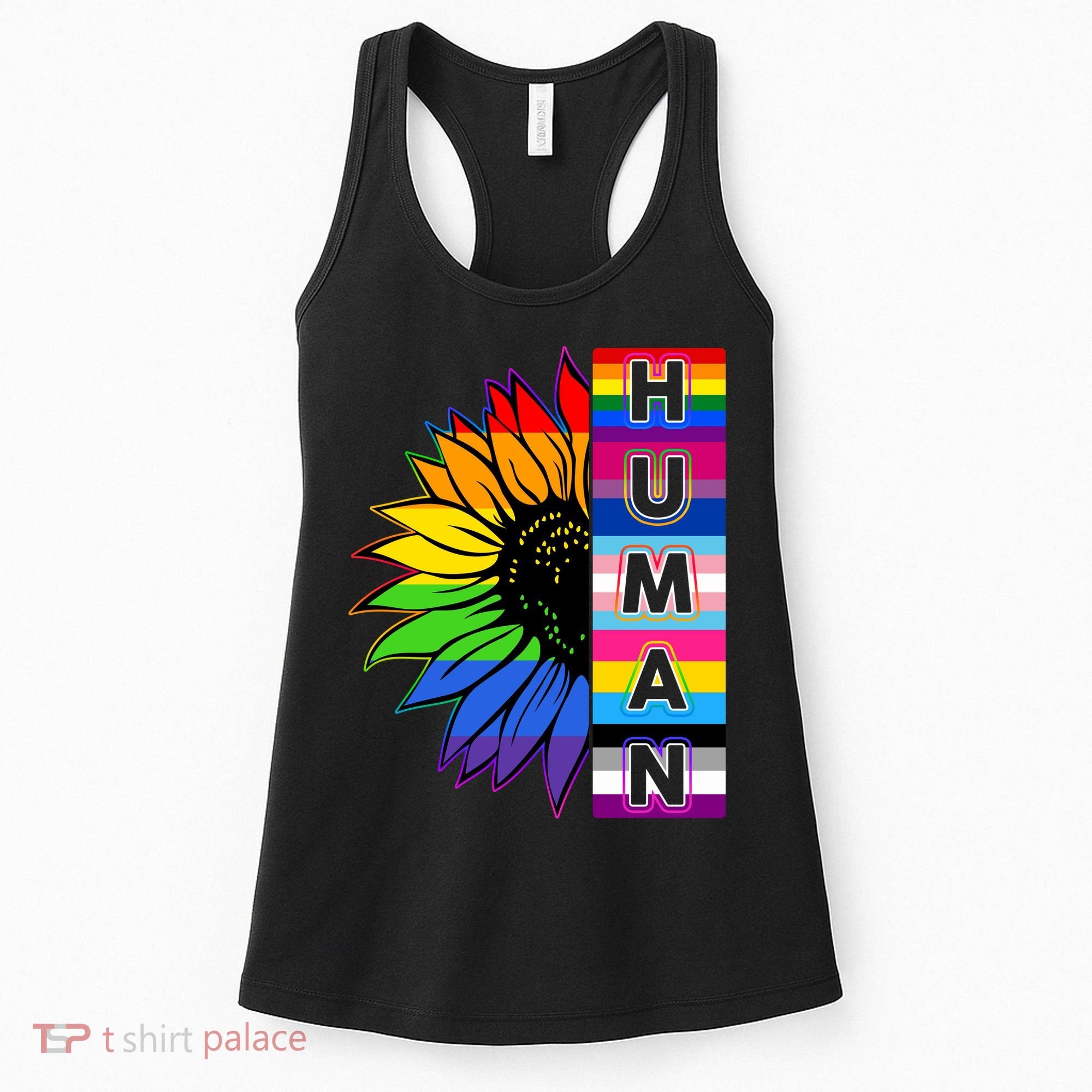 Human Rainbow Flower LGBT Pride Women's Tank Top