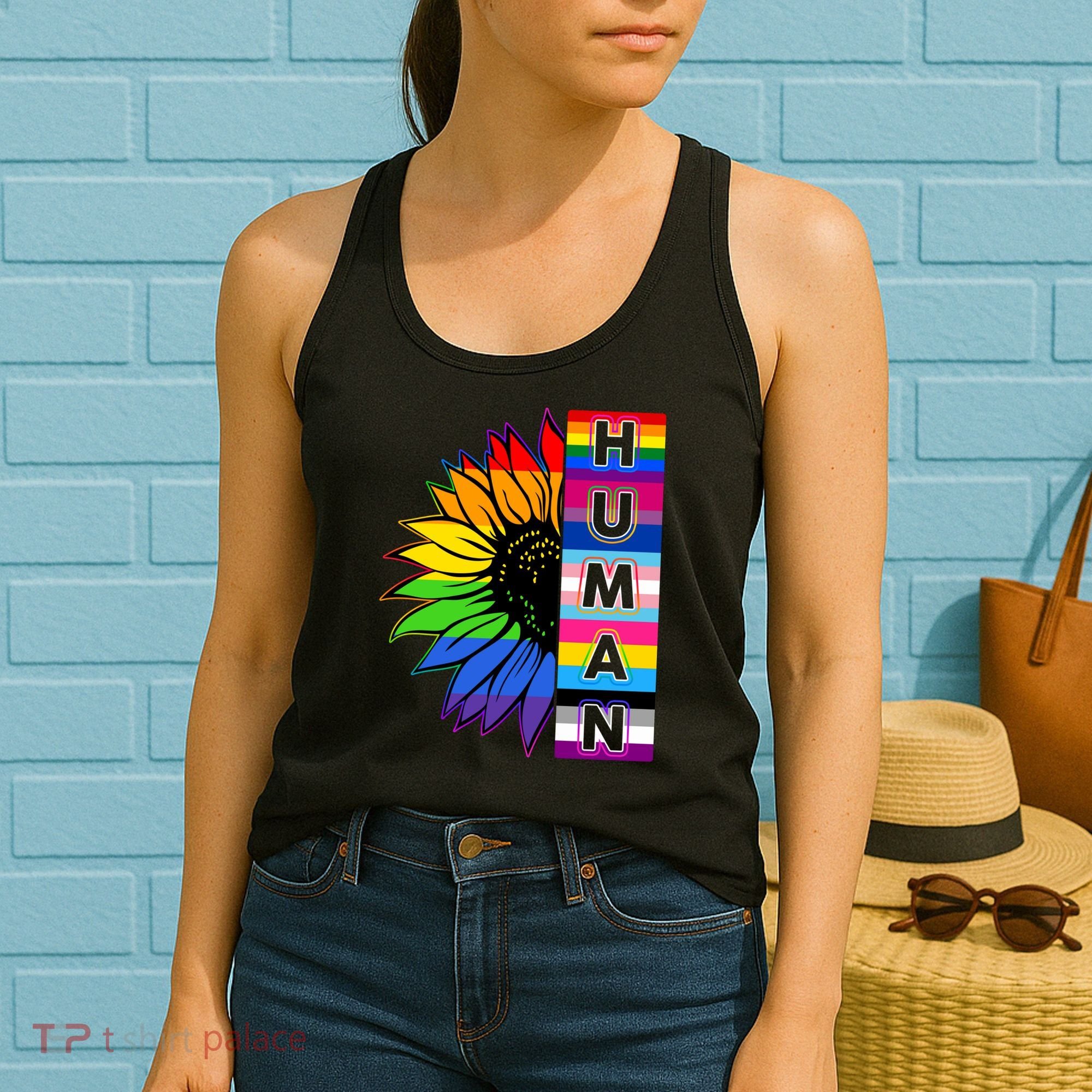 Human Rainbow Flower LGBT Pride Women's Tank Top