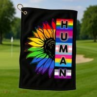Human Rainbow Flower LGBT Pride Golf Towel thumb 1