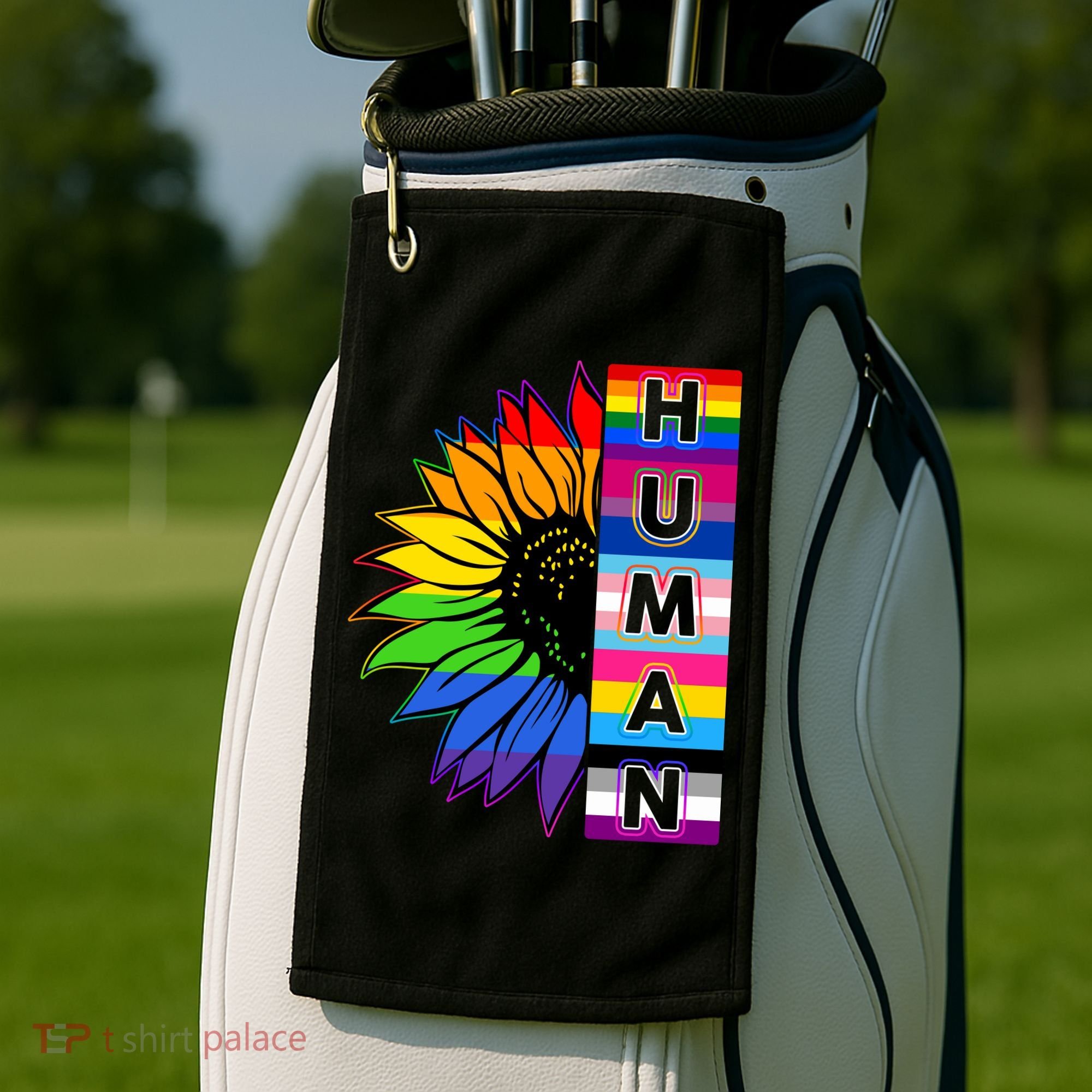 Human Rainbow Flower LGBT Pride Golf Towel
