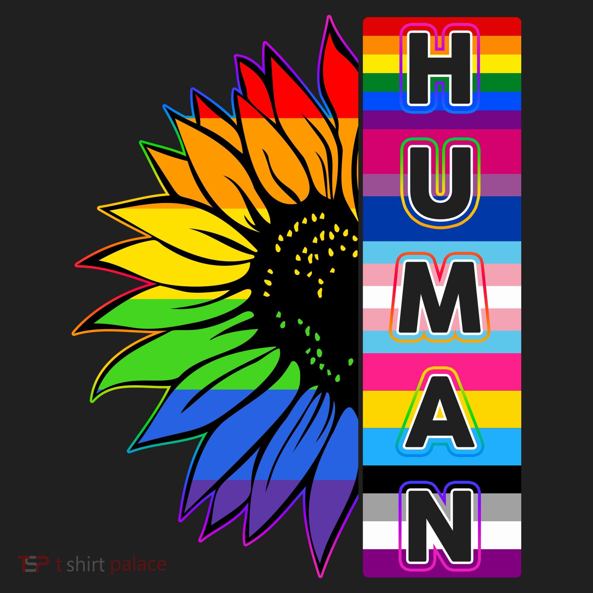 Human Rainbow Flower LGBT Pride Golf Towel