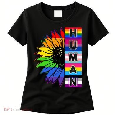 Human Rainbow Flower LGBT Pride Women's T-Shirt