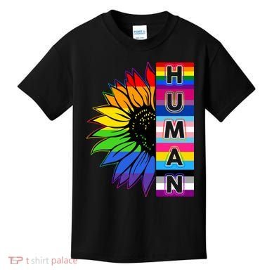 Human Rainbow Flower LGBT Pride Kids T-Shirt