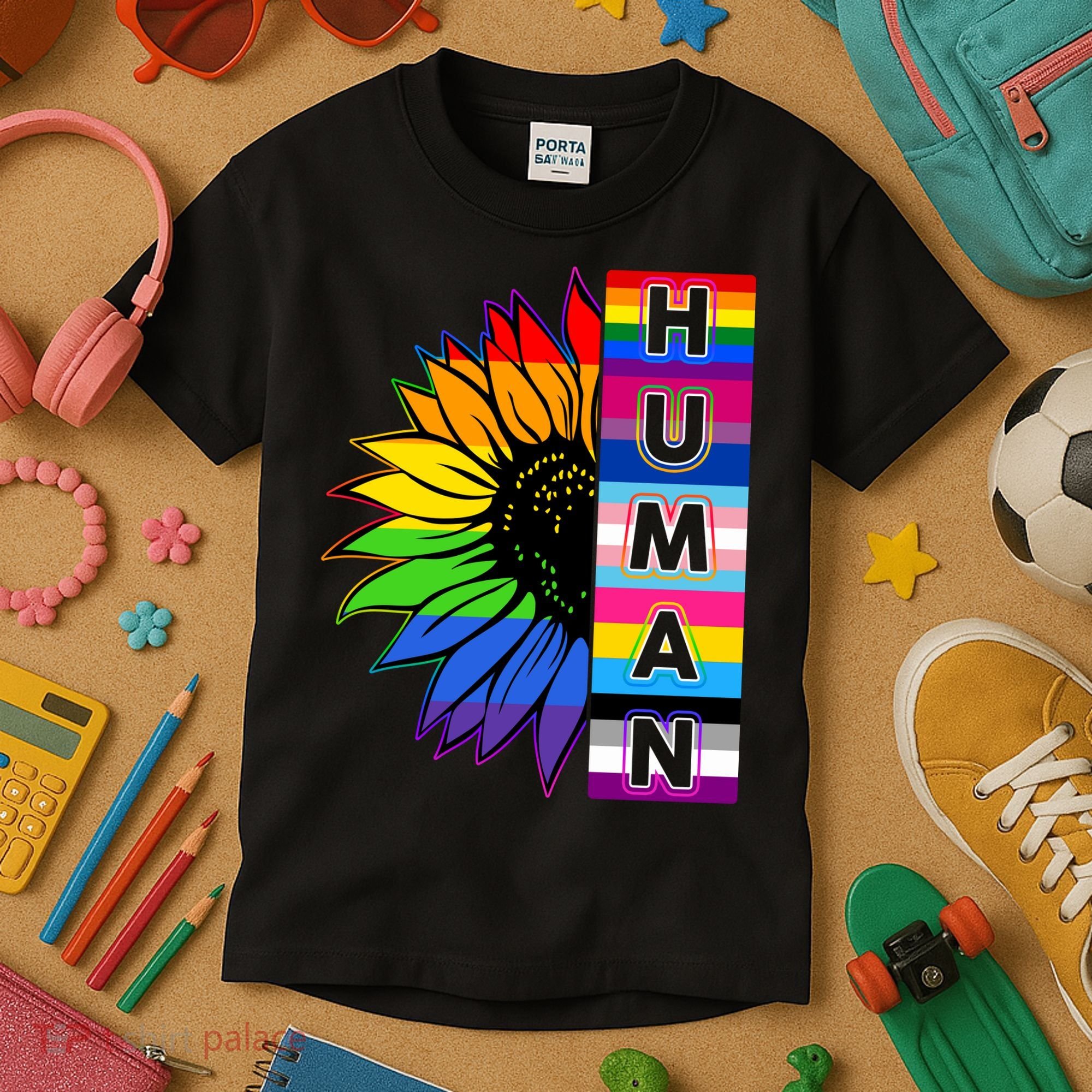 Human Rainbow Flower LGBT Pride Kids T-Shirt