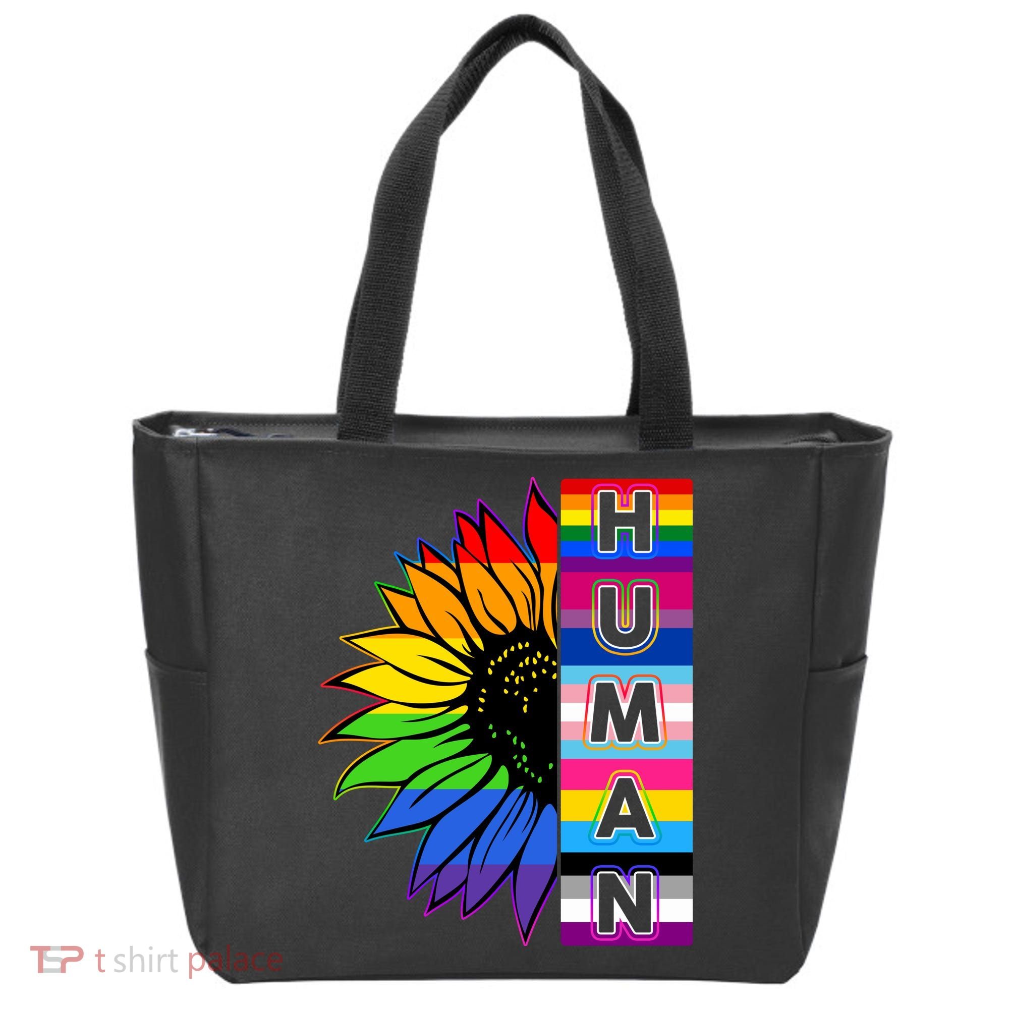 Human Rainbow Flower LGBT Pride Tote Bag