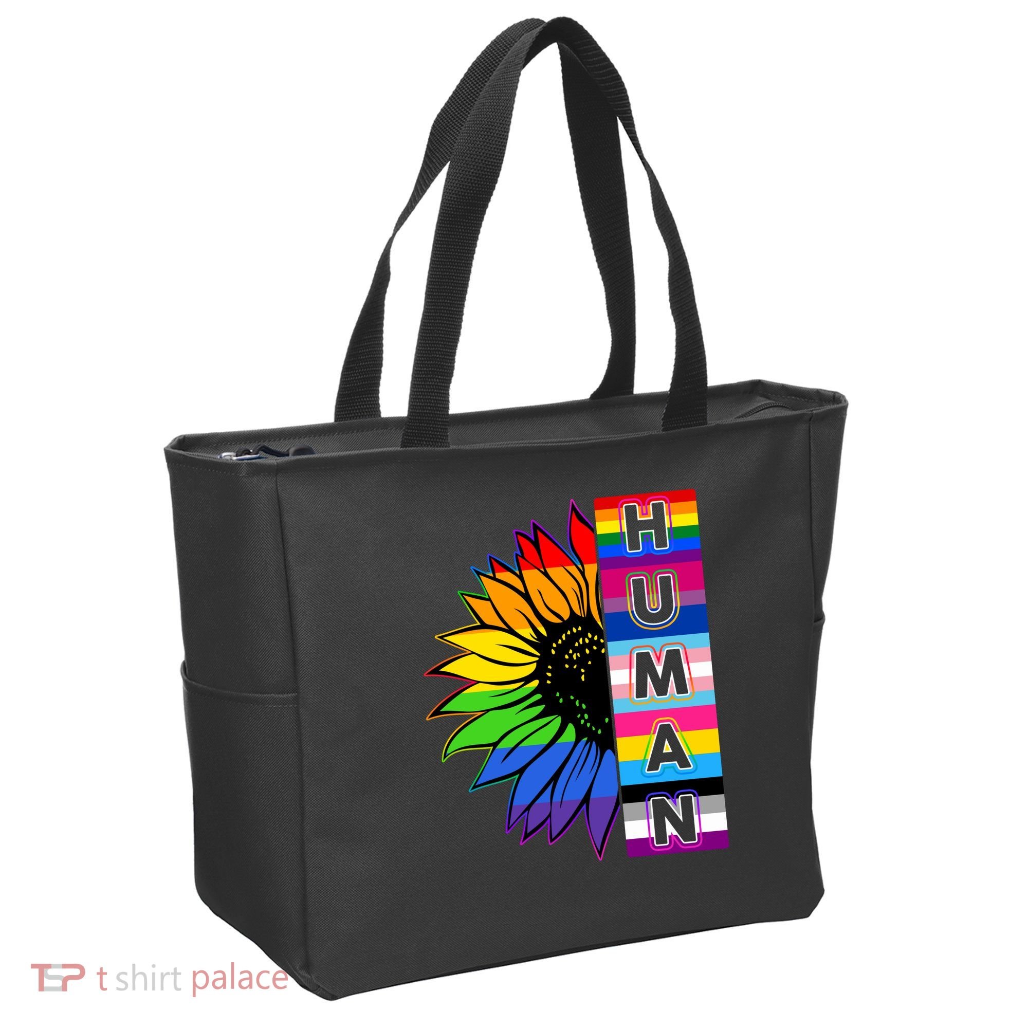 Human Rainbow Flower LGBT Pride Tote Bag