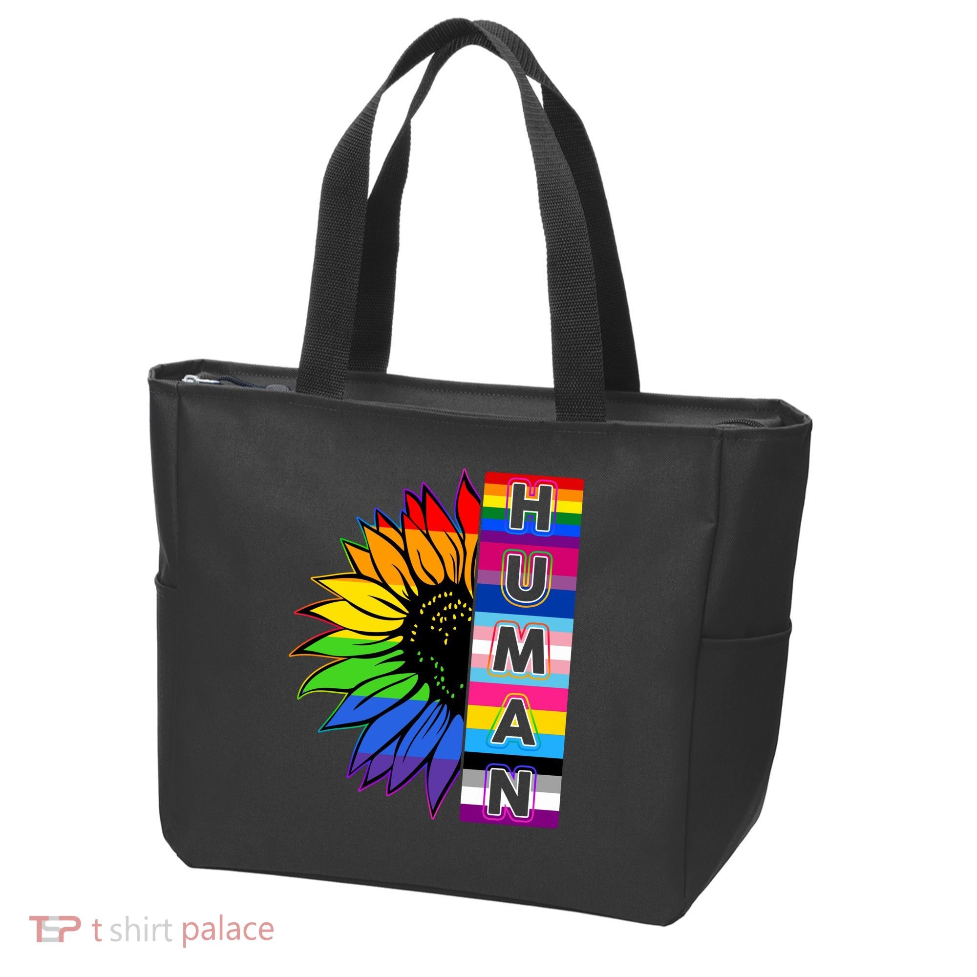 Human Rainbow Flower LGBT Pride Tote Bag