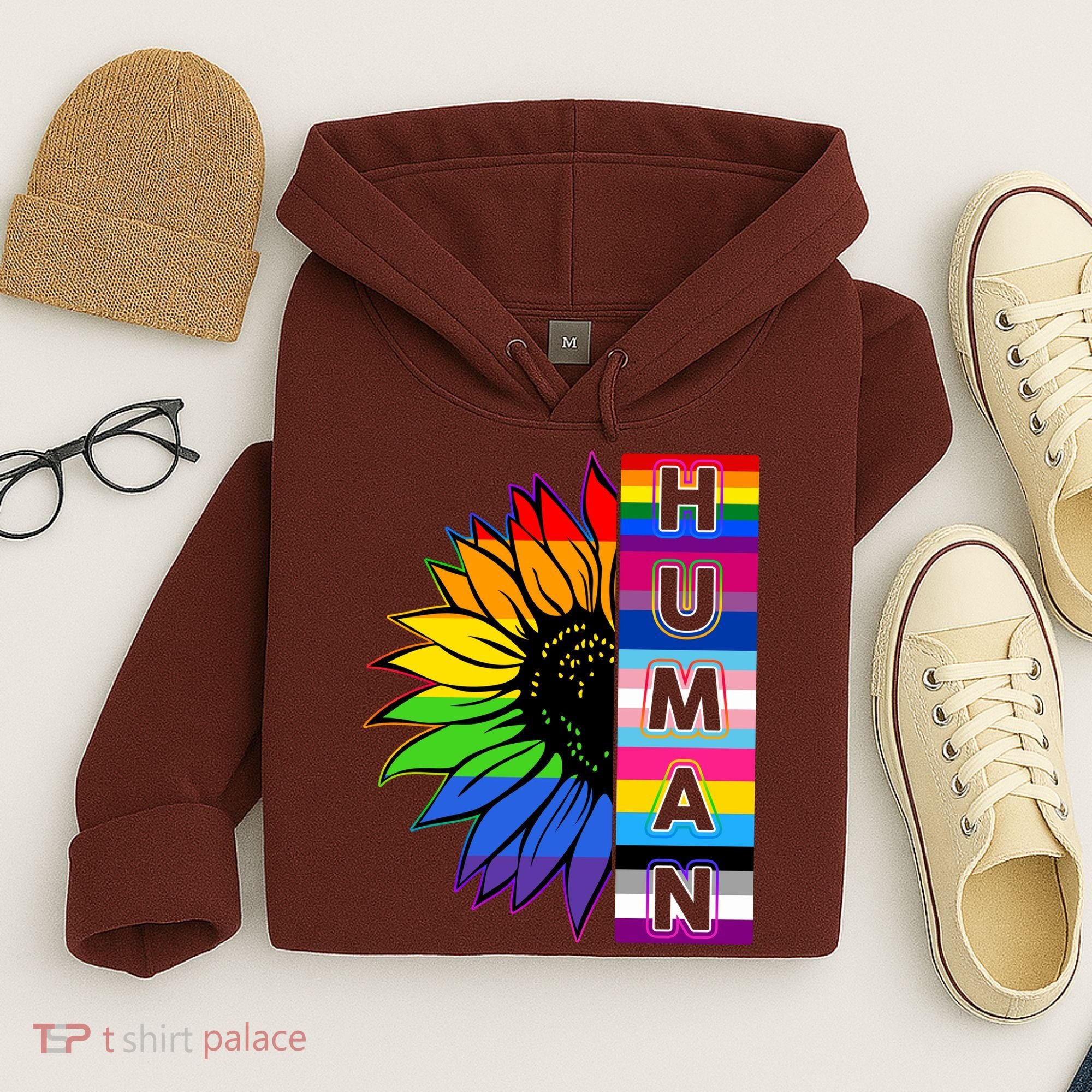 Human Rainbow Flower LGBT Pride Hoodie