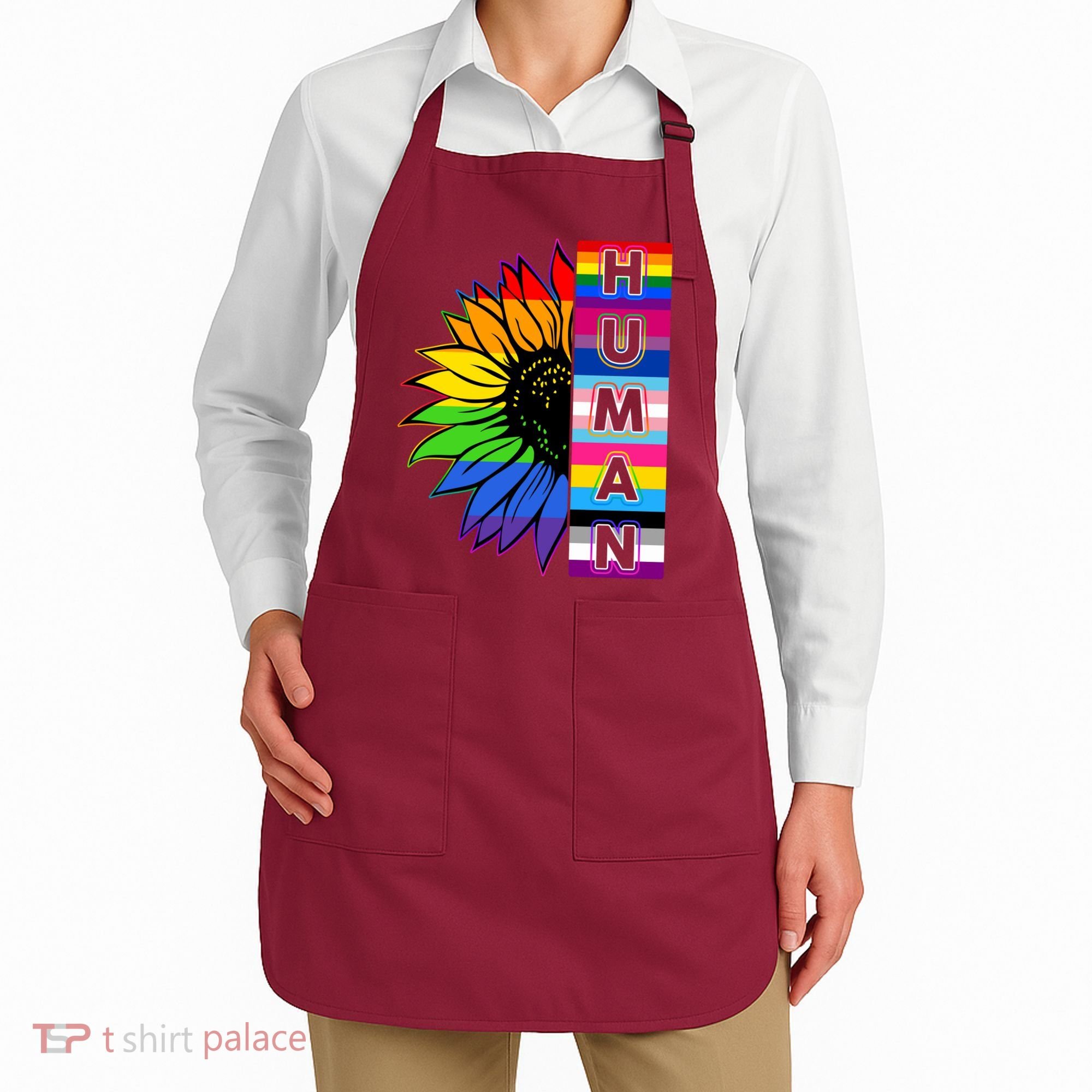 Human Rainbow Flower LGBT Pride Apron