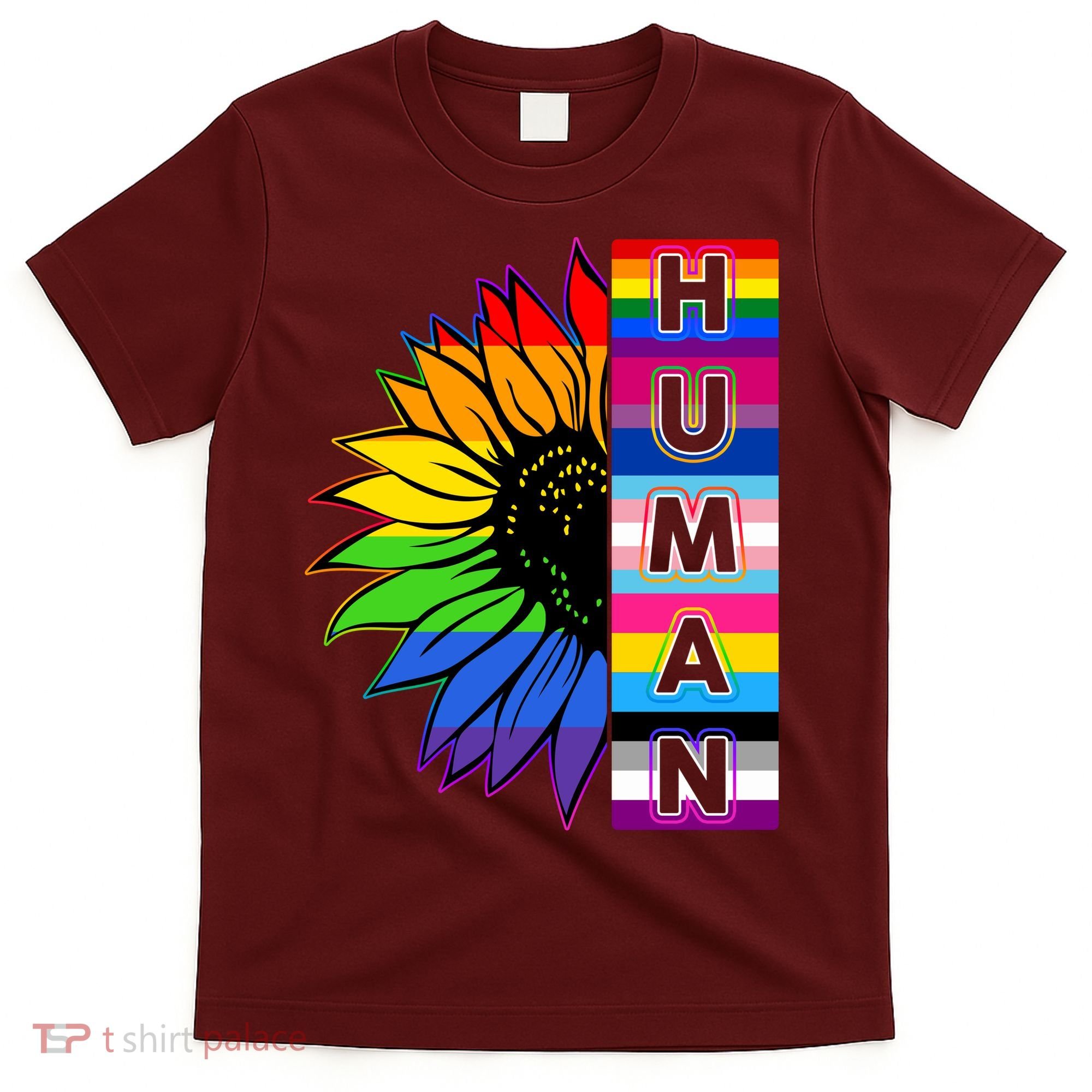 Human Rainbow Flower LGBT Pride T-Shirt