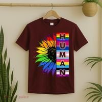 Human Rainbow Flower LGBT Pride T-Shirt thumb 2