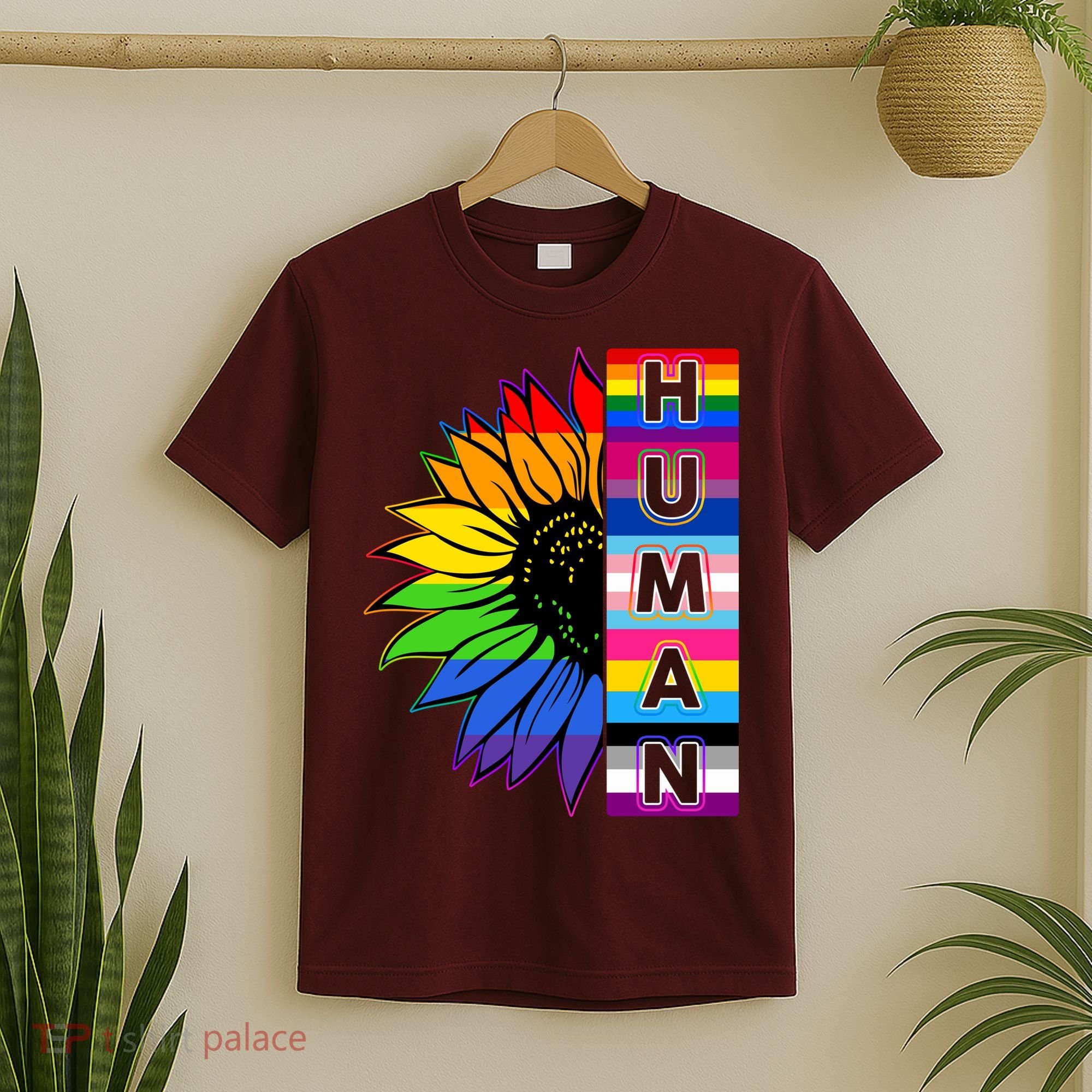 Human Rainbow Flower LGBT Pride T-Shirt