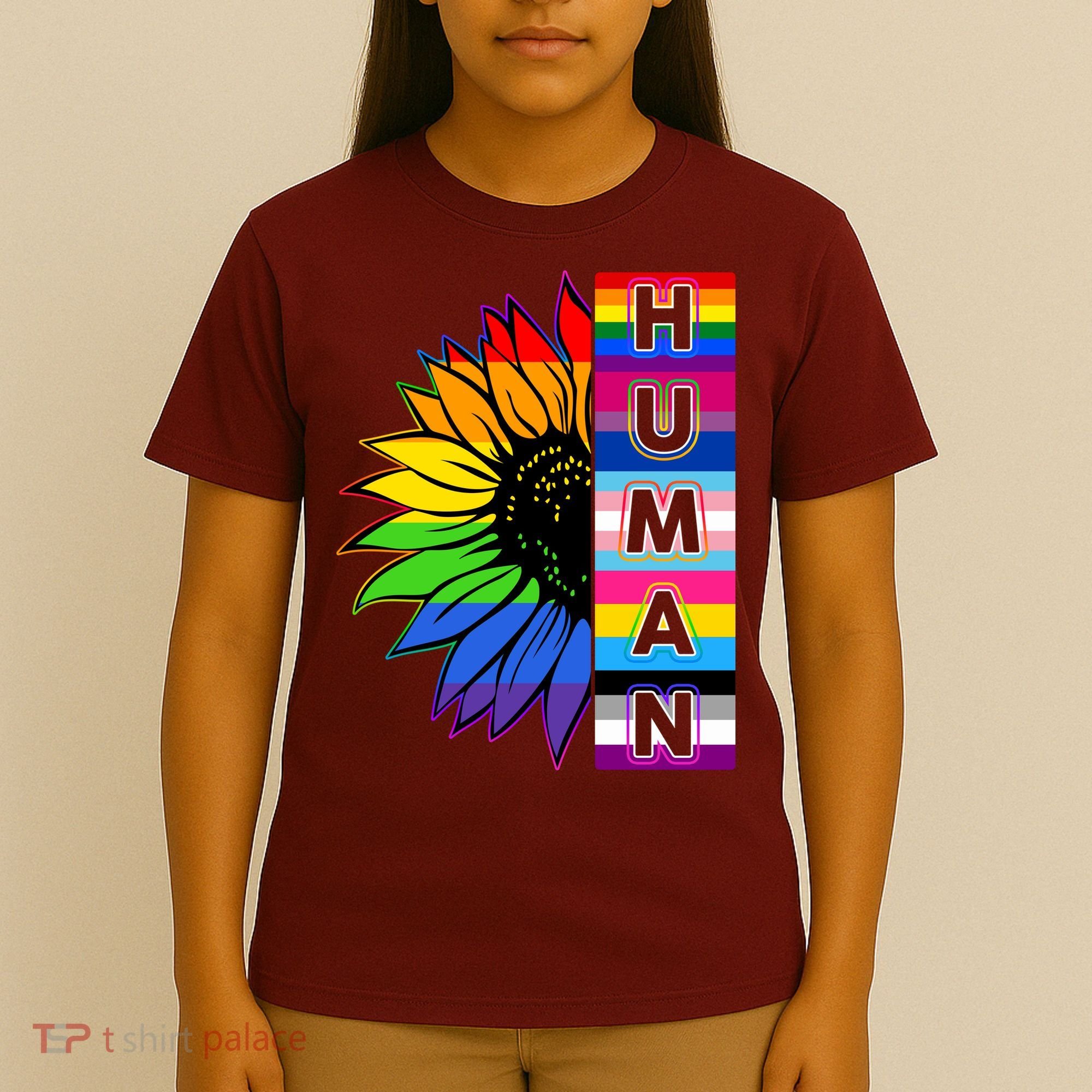 Human Rainbow Flower LGBT Pride T-Shirt