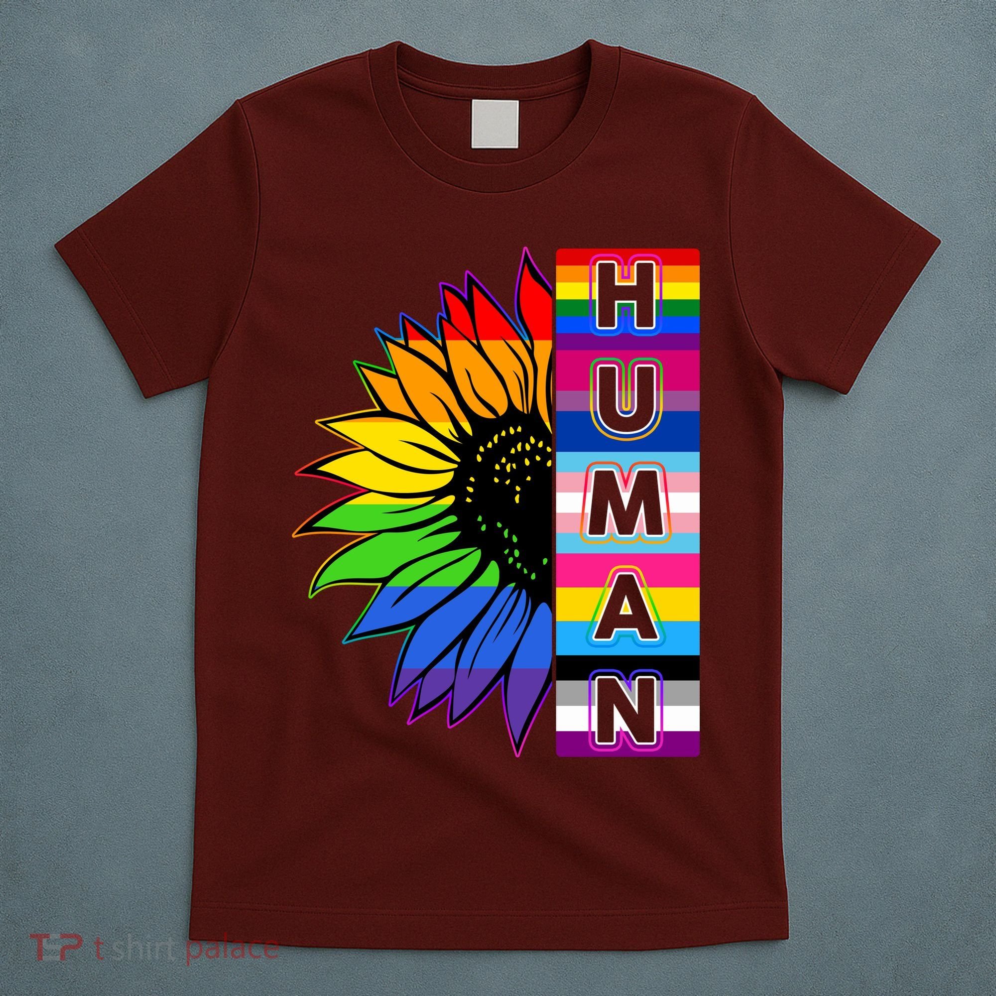 Human Rainbow Flower LGBT Pride T-Shirt