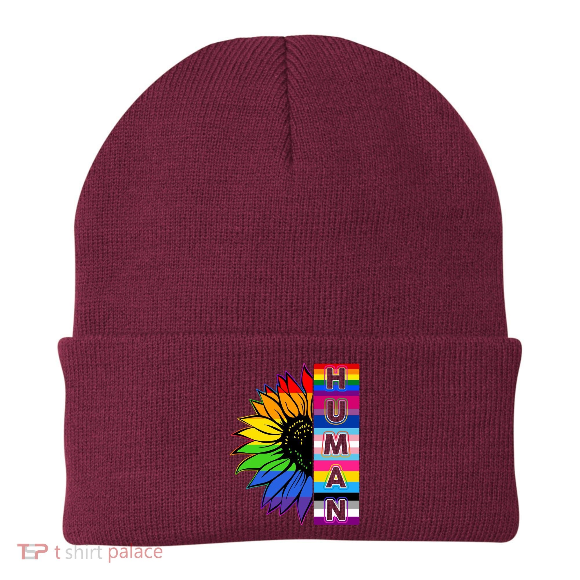 Human Rainbow Flower LGBT Pride Beanie