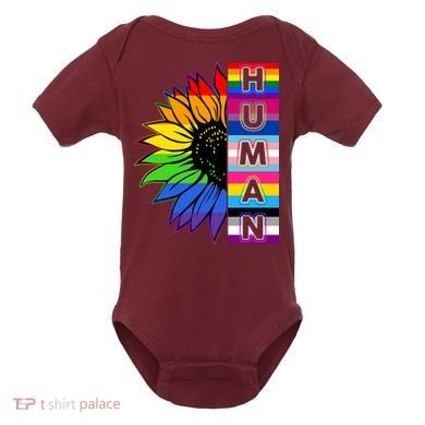 Human Rainbow Flower LGBT Pride Baby Bodysuit