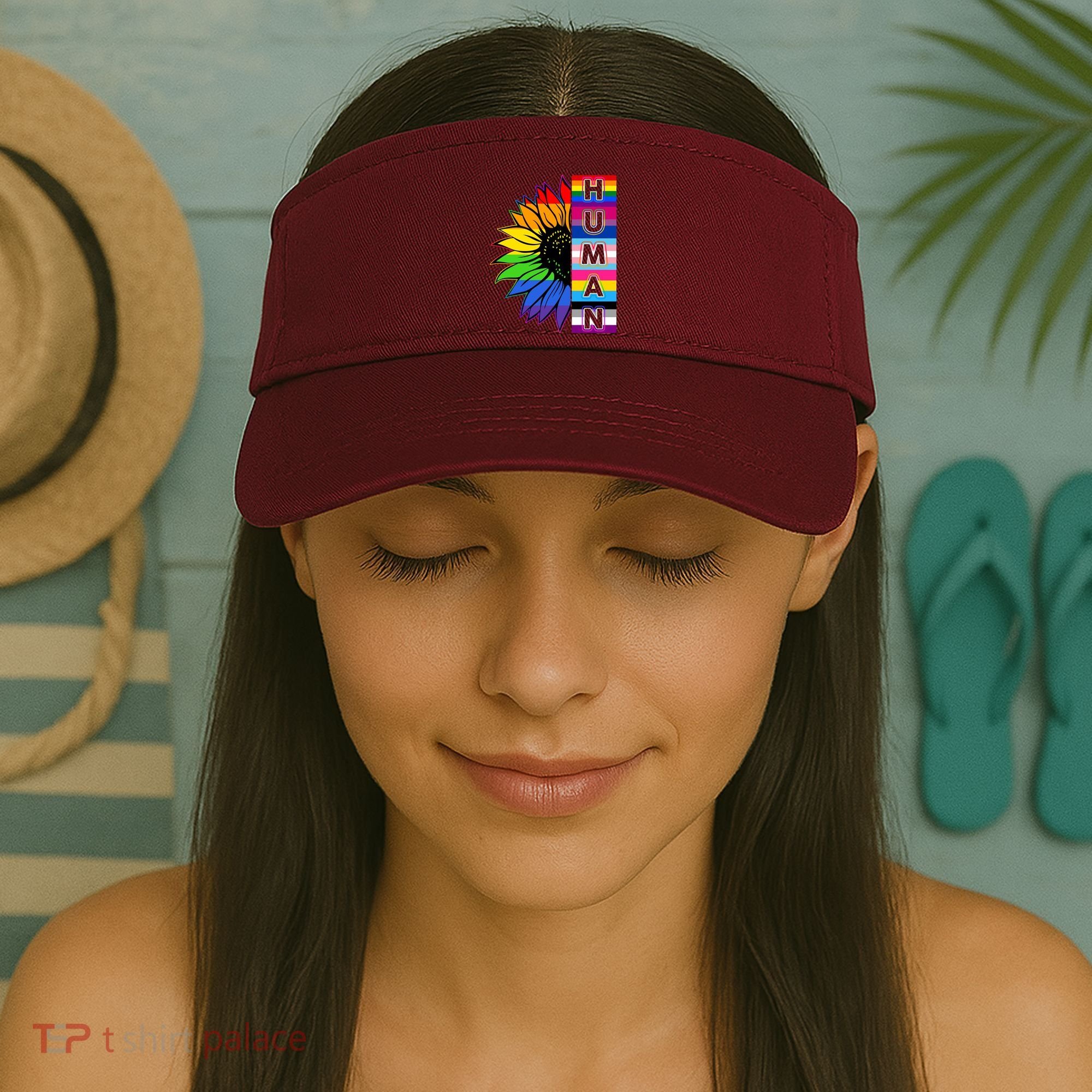 Human Rainbow Flower LGBT Pride Visor