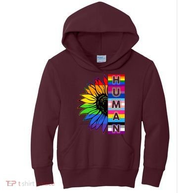 Human Rainbow Flower LGBT Pride Kids Hoodie