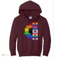 Human Rainbow Flower LGBT Pride Kids Hoodie thumb 0