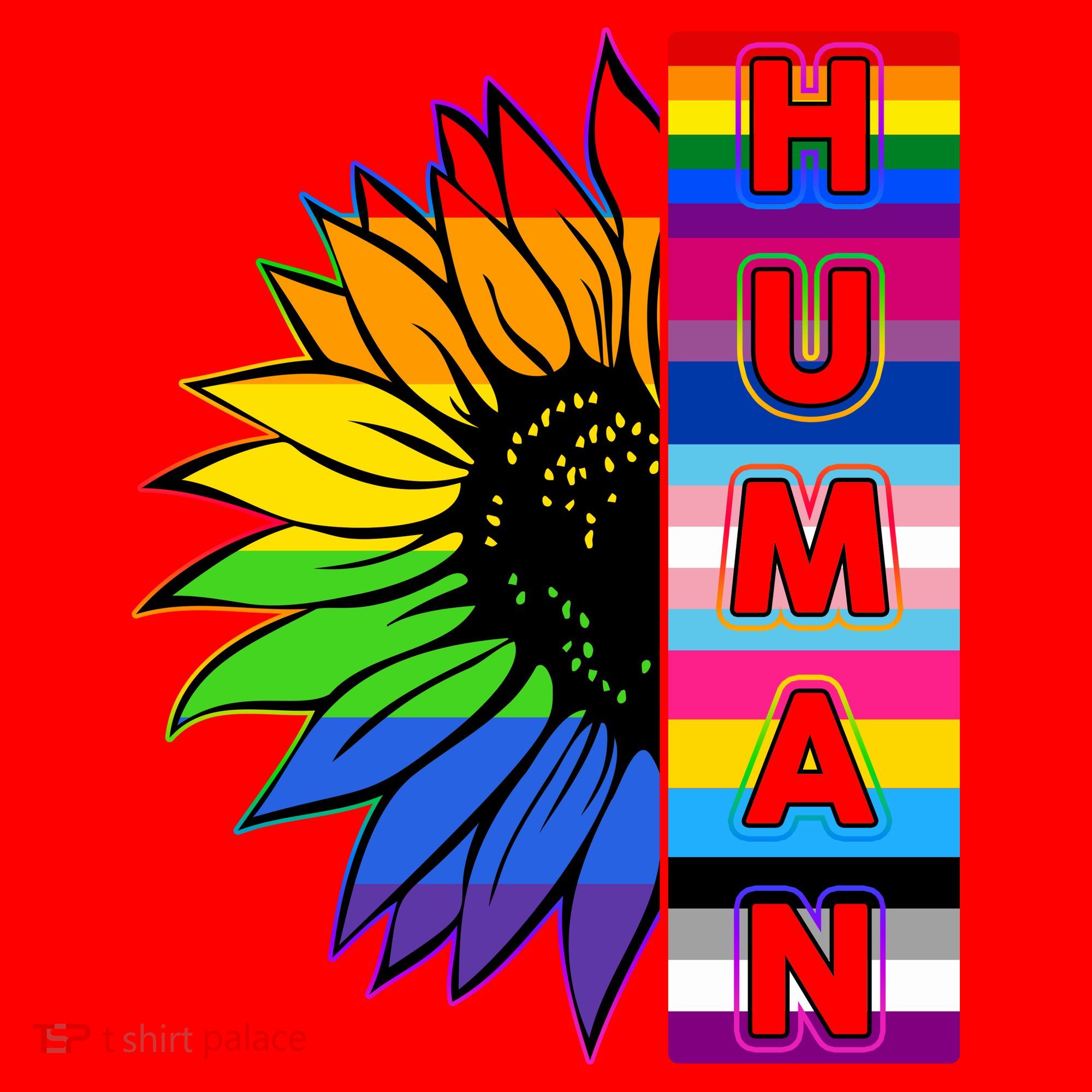 Human Rainbow Flower LGBT Pride Santa Hat