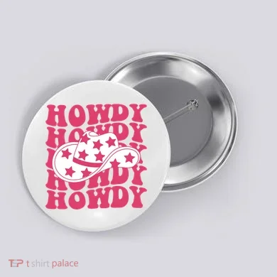 Howdy Retro Groovy Button