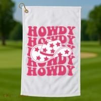 Howdy Retro Groovy Golf Towel thumb 1