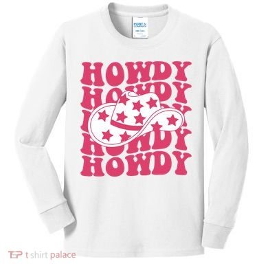 Howdy Retro Groovy Kids Long Sleeve Shirt
