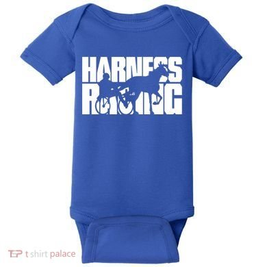 Harness Racing Gift Designs Harness Racing Gift Grey Small Baby Bodysuit