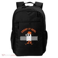 Halloween Retro Ghost On Skateboard Creep It Real Cool Gift Backpack thumb 0