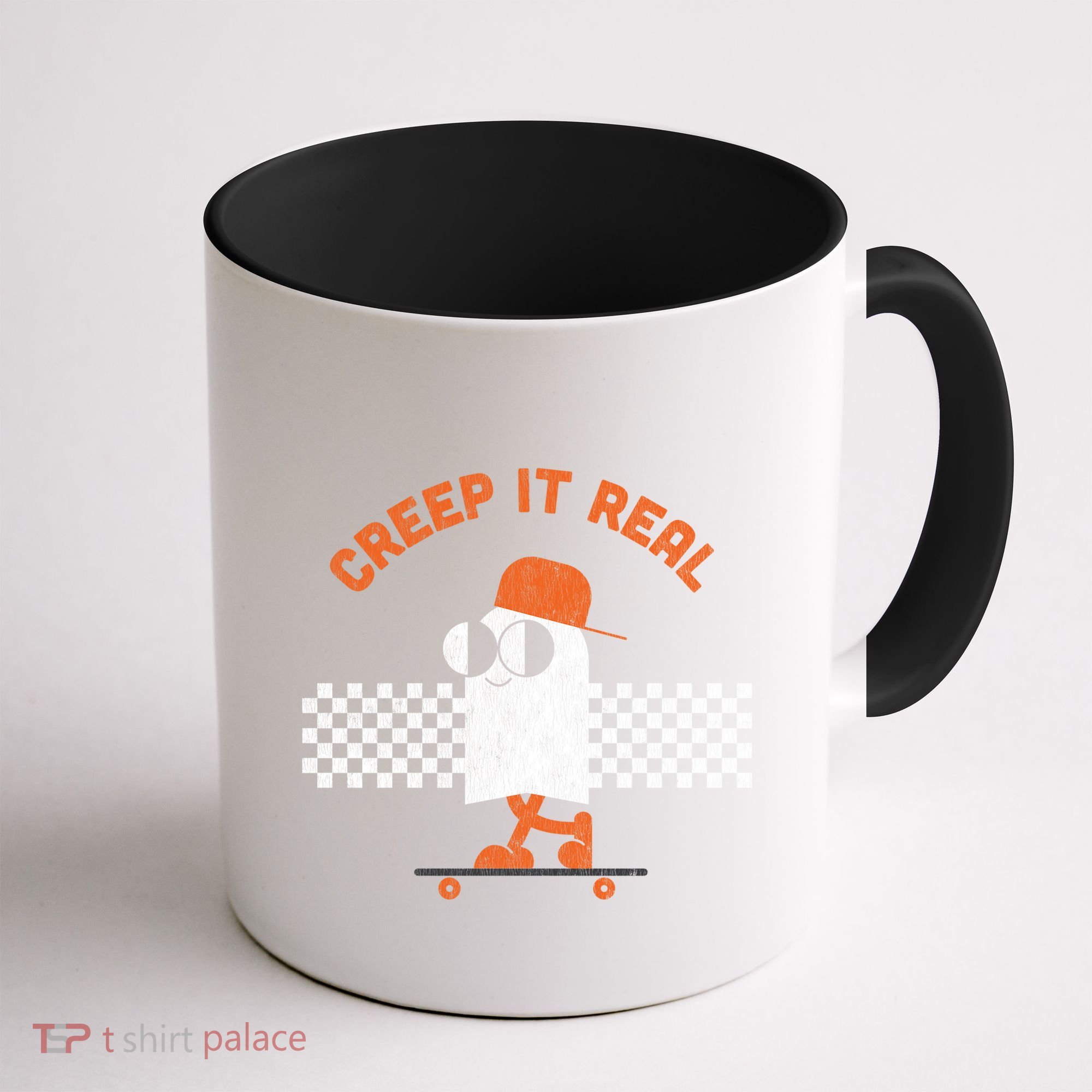 Halloween Retro Ghost On Skateboard Creep It Real Cool Gift Coffee Mug