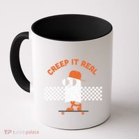 Halloween Retro Ghost On Skateboard Creep It Real Cool Gift Coffee Mug thumb 0