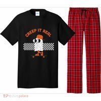 Halloween Retro Ghost On Skateboard Creep It Real Cool Gift Pajama Set thumb 0