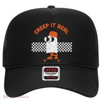 Halloween Retro Ghost On Skateboard Creep It Real Cool Gift Hat thumb 0