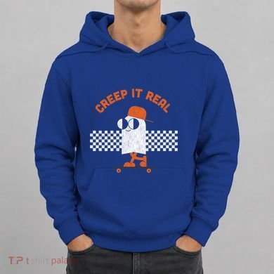 Halloween Retro Ghost On Skateboard Creep It Real Cool Gift Hoodie