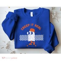 Halloween Retro Ghost On Skateboard Creep It Real Cool Gift Sweatshirt thumb 2