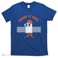 Halloween Retro Ghost On Skateboard Creep It Real Cool Gift T-Shirt thumb 0